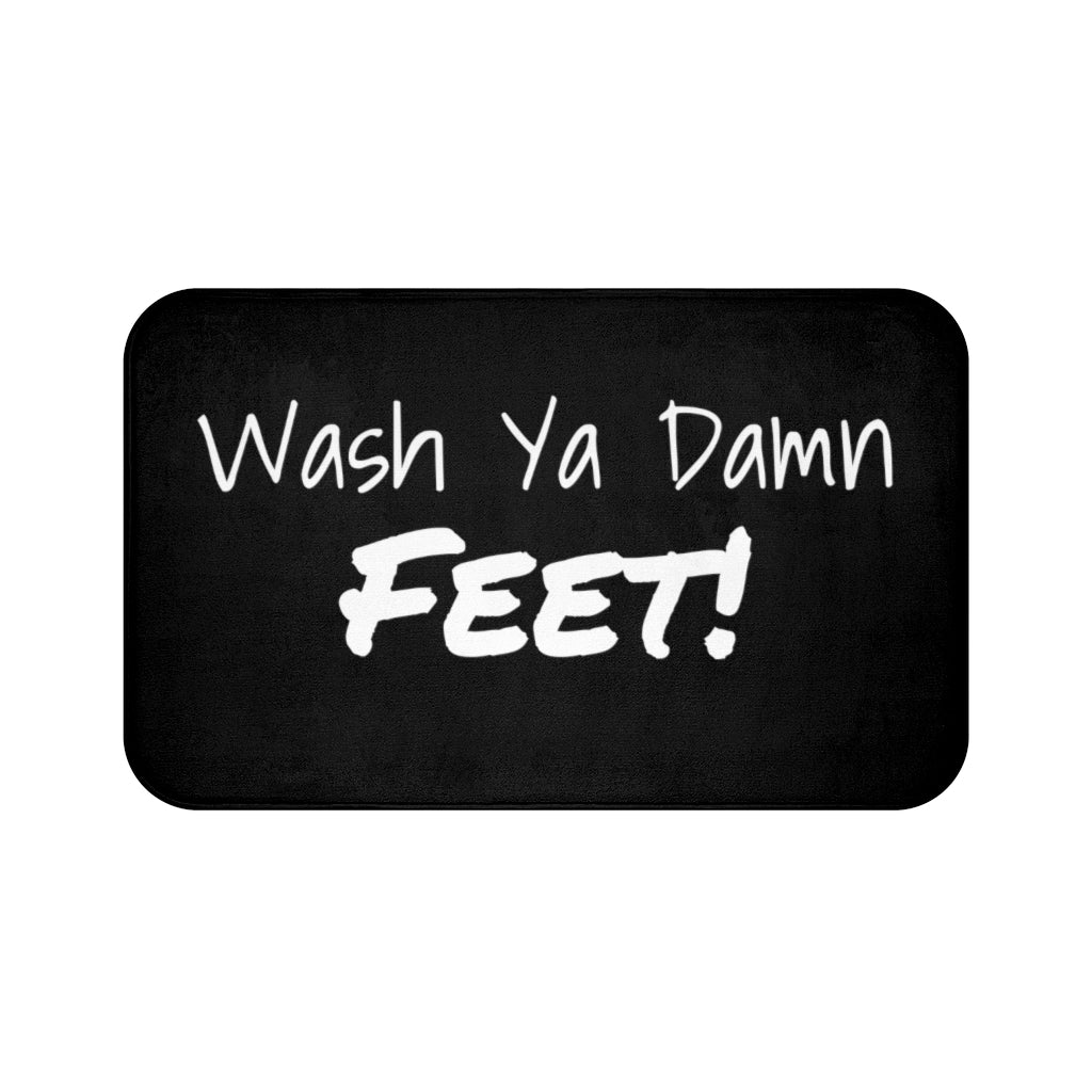 Black Wash Ya Feet Bath Mat